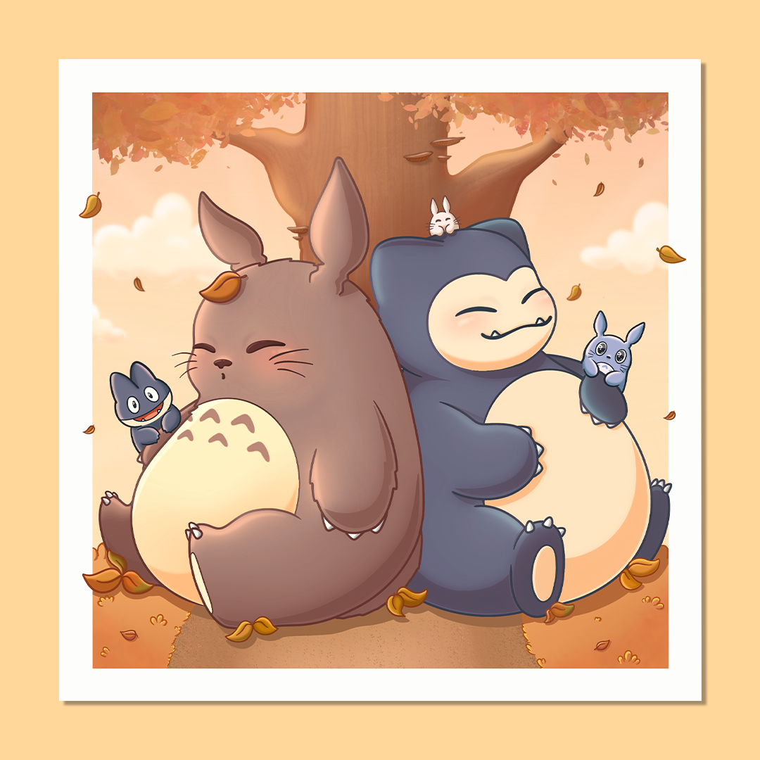 Illustration Totoro et Ronflex - Crossover