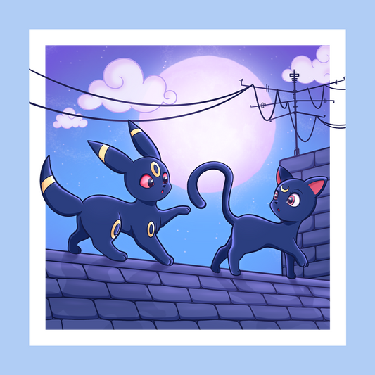 Illustration Noctali et Luna - Crossover
